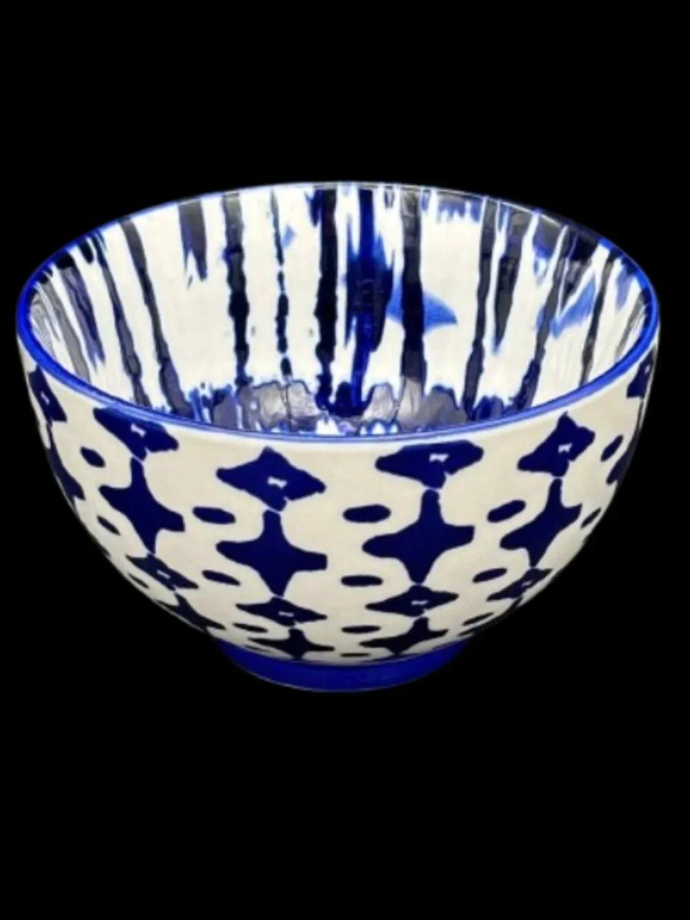 West Elm Indigo Tie Dye Ceramic Blue White Nesting Bowls Set of 3